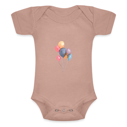 Baby Tri-Blend-Kurzarm-Body - Ballons - Pfirsich