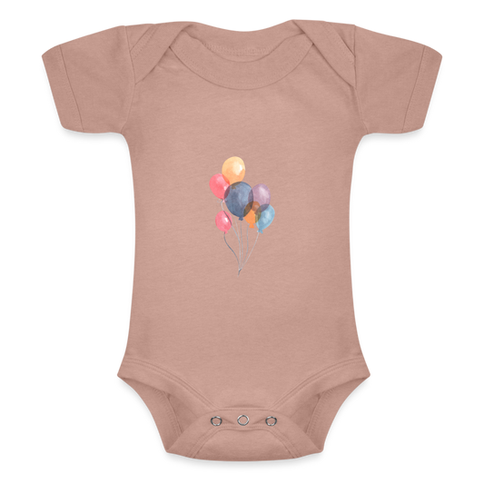 Baby Tri-Blend-Kurzarm-Body - Ballons - Pfirsich