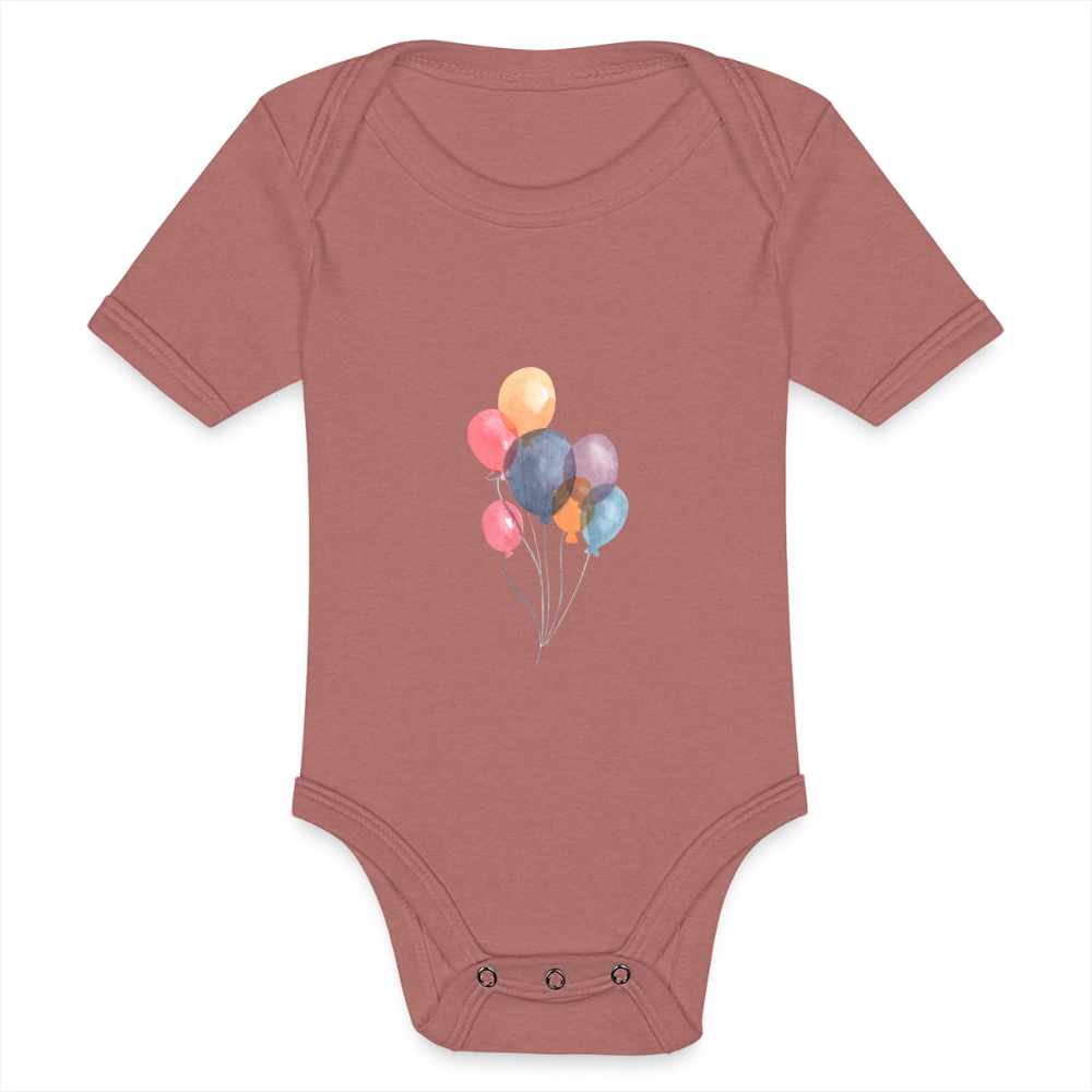 Baby Tri-Blend-Kurzarm-Body - Ballons - Malve