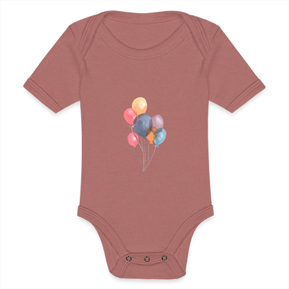 Baby Tri-Blend-Kurzarm-Body - Ballons - Malve