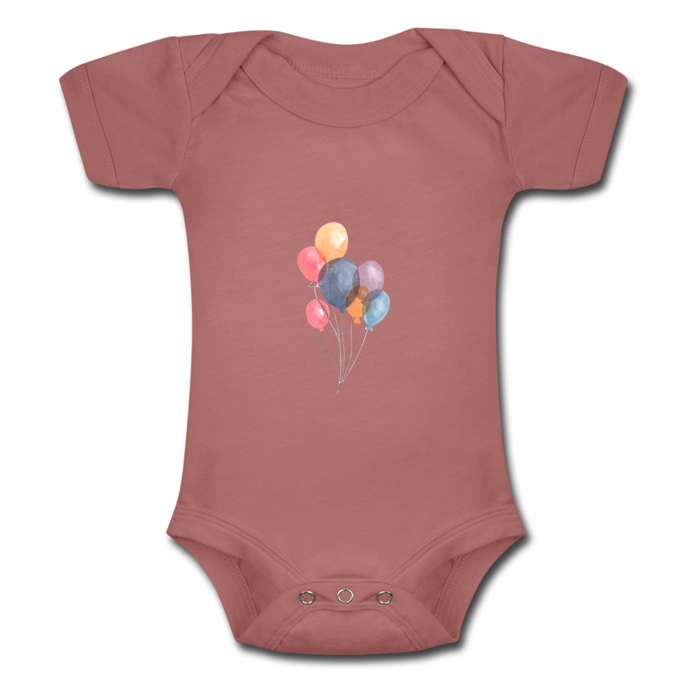 Baby Tri-Blend-Kurzarm-Body - Ballons - Malve