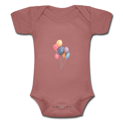Baby Tri-Blend-Kurzarm-Body - Ballons - Malve