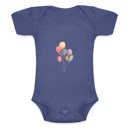 Baby Tri-Blend-Kurzarm-Body - Ballons - Blau
