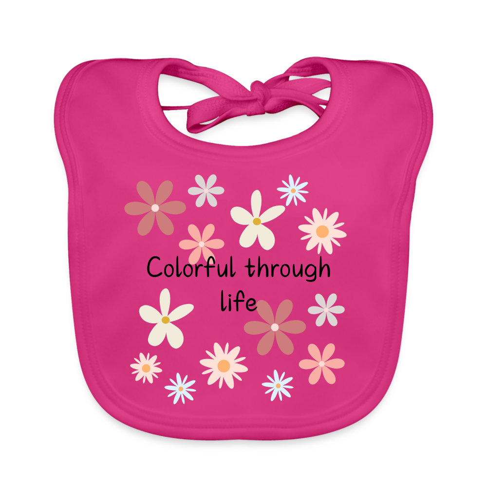 Baby Bio-Lätzchen - Colourful through life - Fuchsia