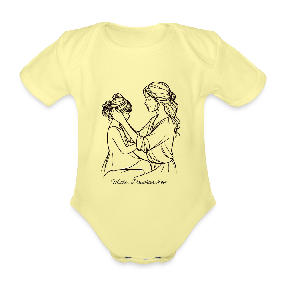 Baby Bio-Kurzarm-Body - Mother Daughter Love - Hellgelb