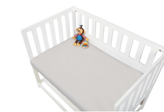 Spannbettlaken für Wiegen, Anstellbetten und Kinderwagen, Jersey, grau
