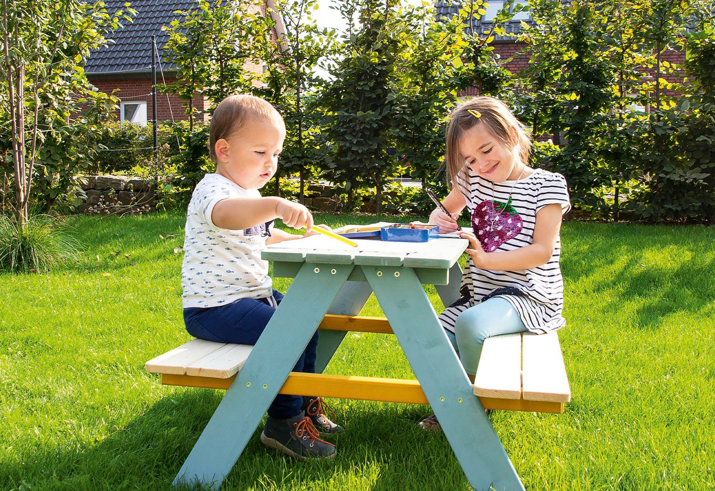 Kinder-Picknickbank 'Nicki für 4', bunt