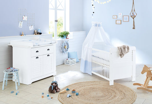 Starterset 'Siena' breit2-teilig: Kinderbett, breite Wickelkommode