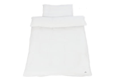 Musselin-Bettbezug-Set für Babybetten, weiß, 2-teilig