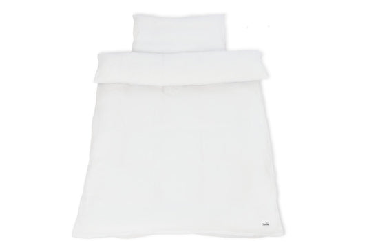 Musselin-Bettbezug-Set für Babybetten, weiß, 2-teilig