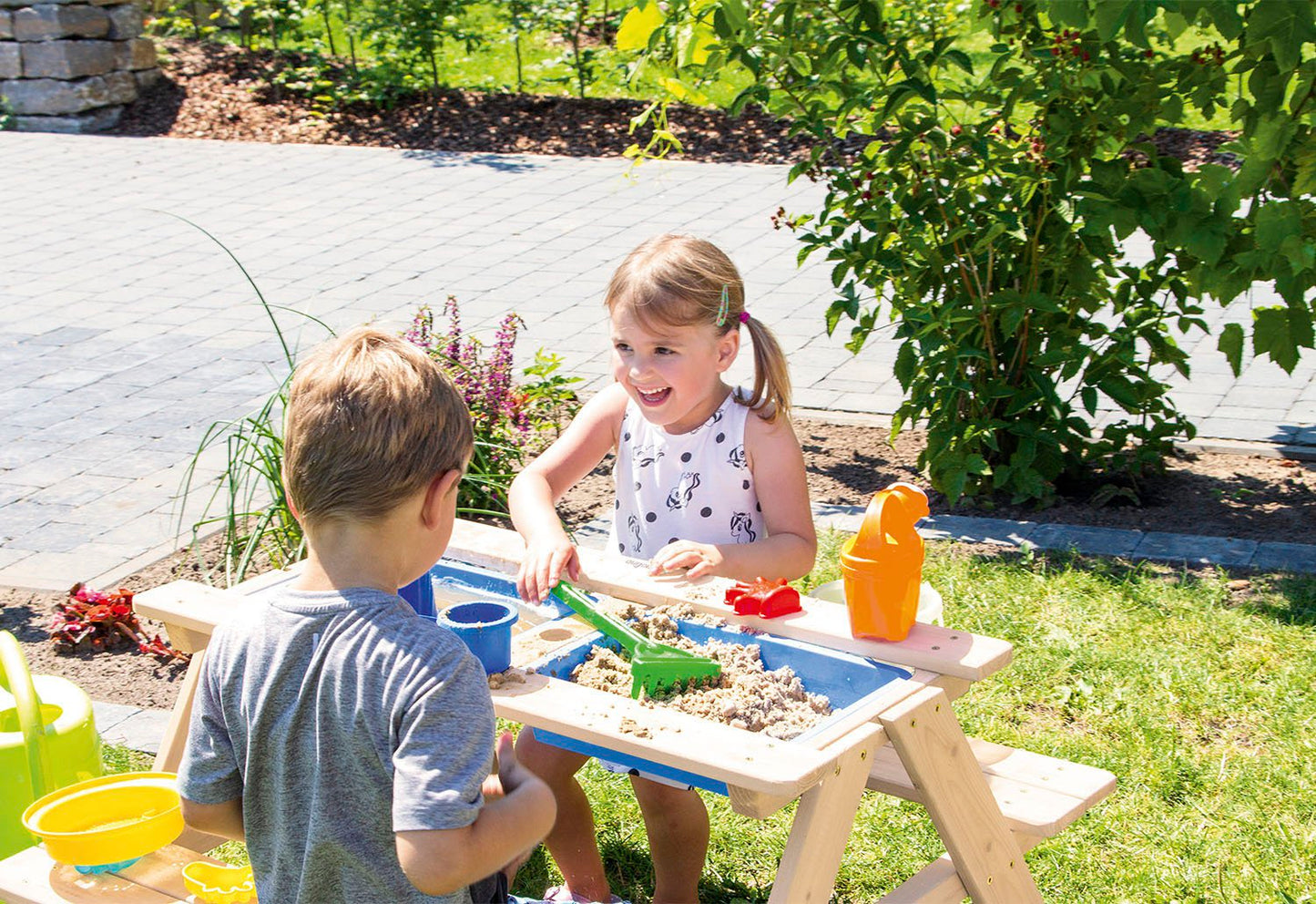 Kinder-Picknickbank 'Matsch-Nicki für 4', natur