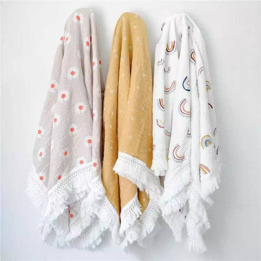 Annie & Charles® gemusterte Musselin-Decke