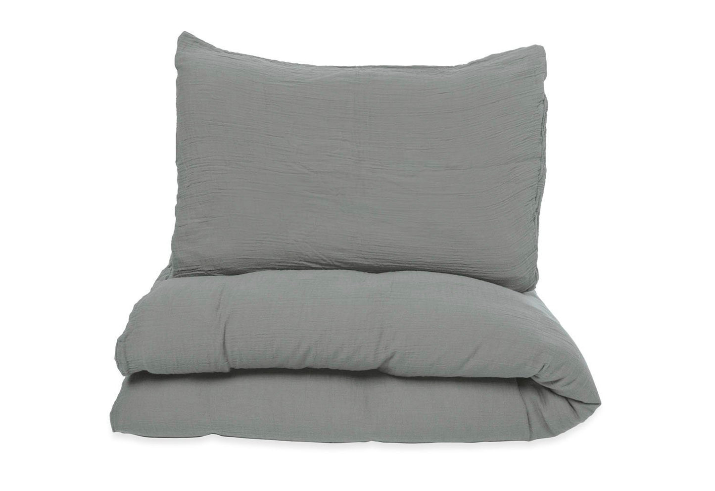 Musselin-Bettbezug-Set für Kinderbetten, grau, 2-teilig